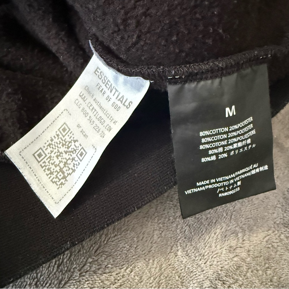 Fear of God Essentials Fleece Crewneck Sweater Black Mens Medium - Picture 6 of 7